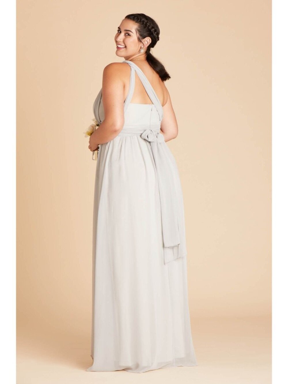 Birdy Grey NWT Grace Covertible Dress in Chiffon Dove Gray size Large - Picture 10 of 15